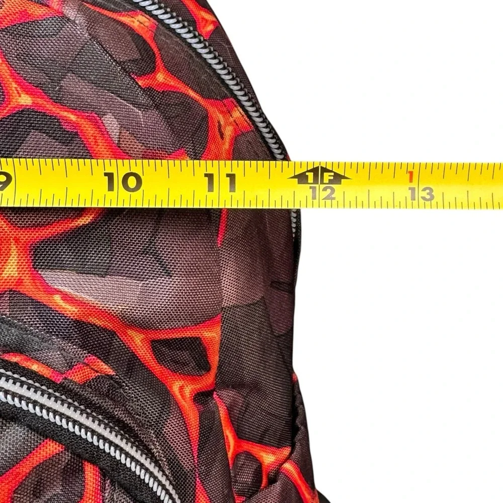 Totto Lava Magma Backpack Black Red Orange School Book Travel Organize 16x12x5
